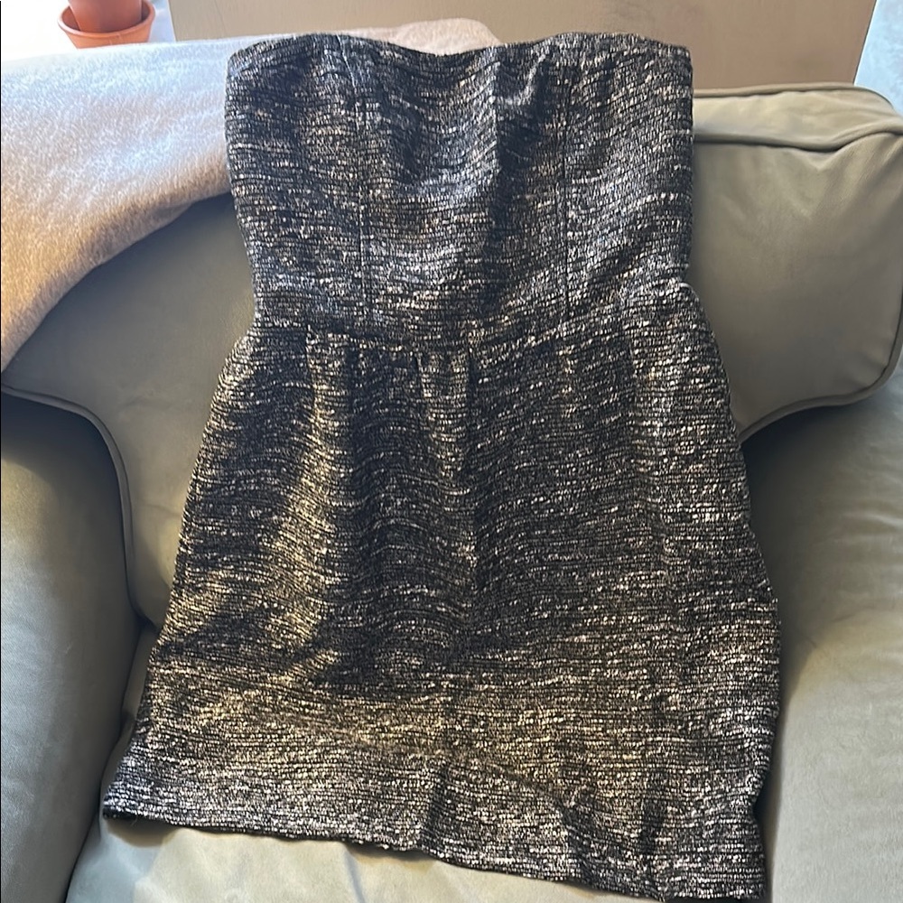 GAP Gray Strapless Sheath Cocktail Dress